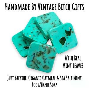 New Just Breathe Organic Mint Handmade VintageBitch Gifts Oatmeal Soap
